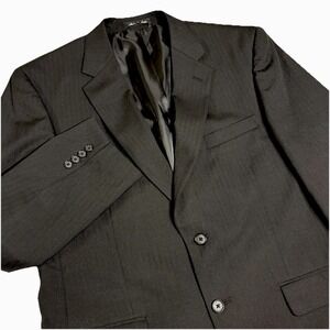 Saddlebred Performance‎ Men's  Size 42R Black Wool Blend Blazer Classic 2 Button